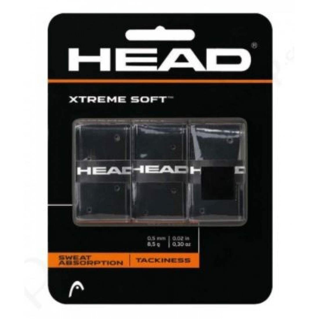 Blister Head Xtreme Soft Negro 3 Overgrips - Barata Oferta Outlet