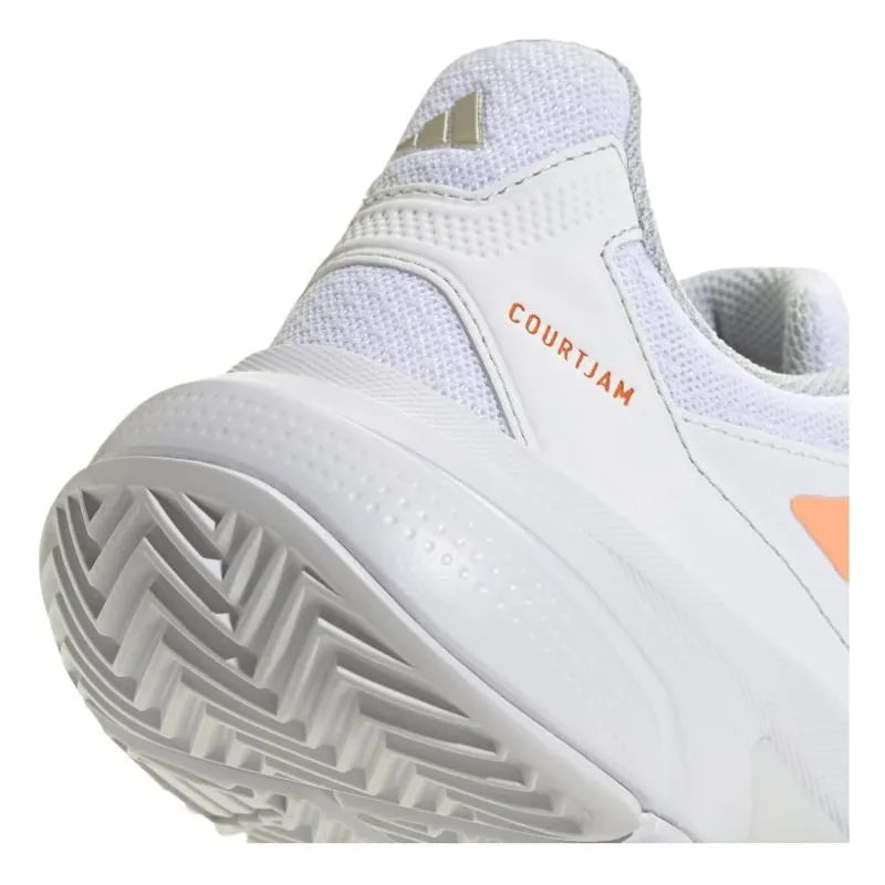 Adidas CourtJam Control 3 White Orange Women's Sneakers - Image 8