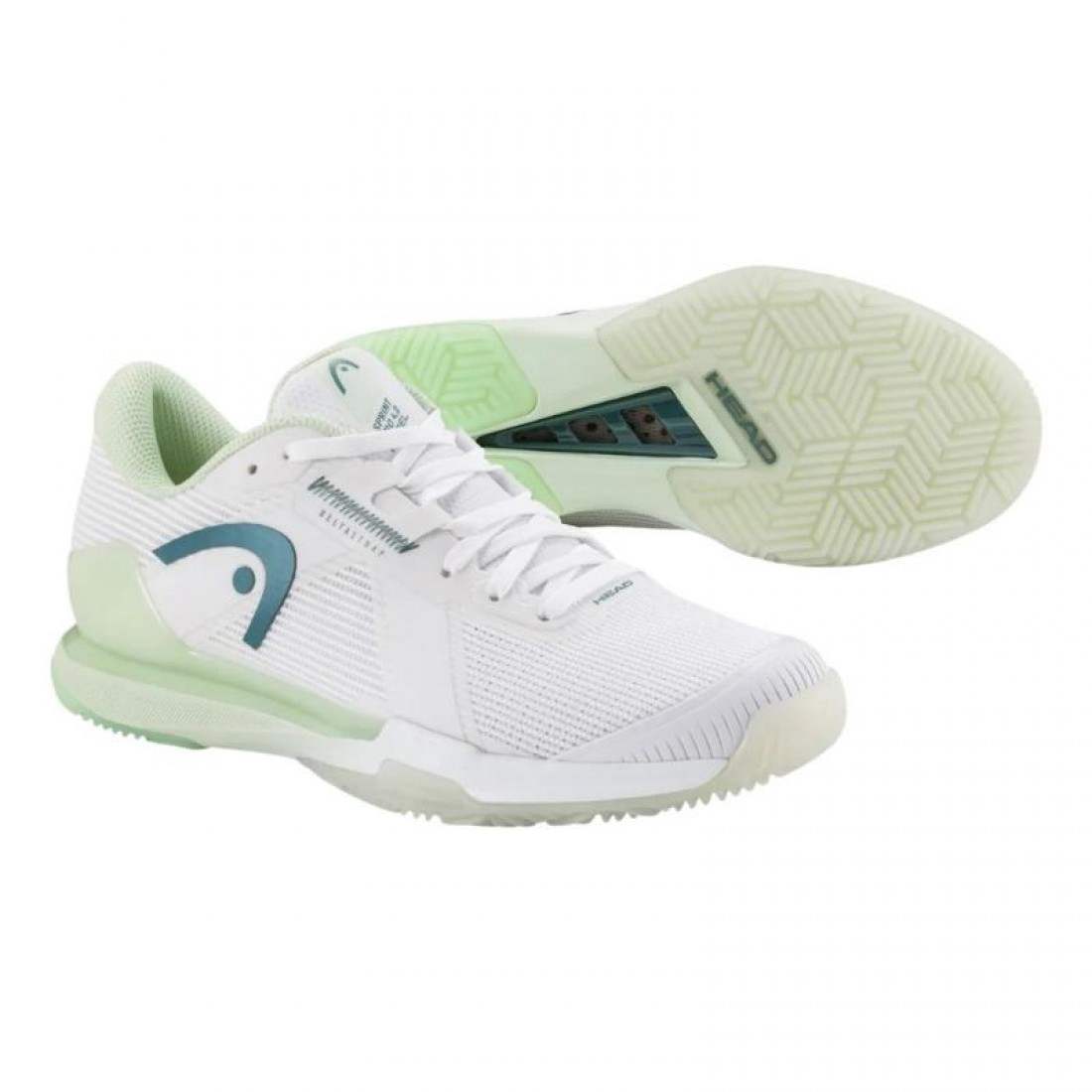 Zapatillas Asics Head Sprint Pro 4.0 White Green Women''''s Sneakers