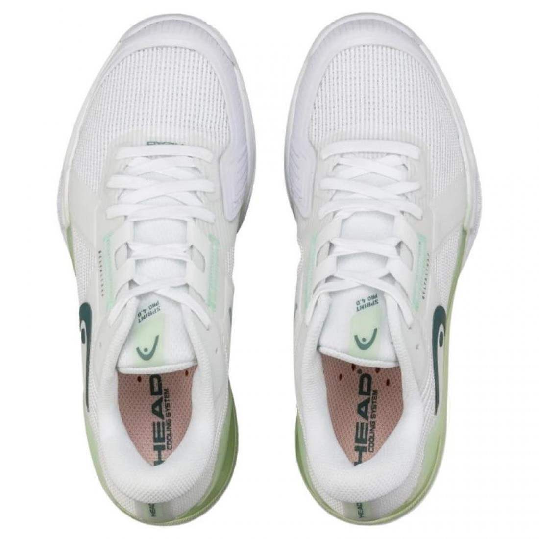 Zapatillas Asics Head Sprint Pro 4.0 Clay White Light Green Women''s Sneakers