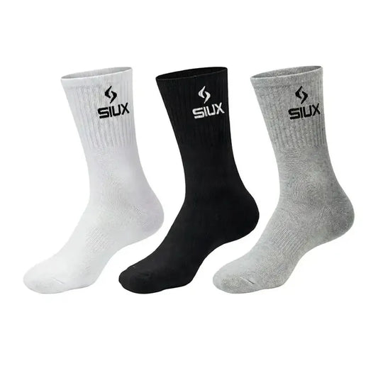 Calcetines Siux Basic 26 Caña Alta Negro Gris Blanco 3 Pares