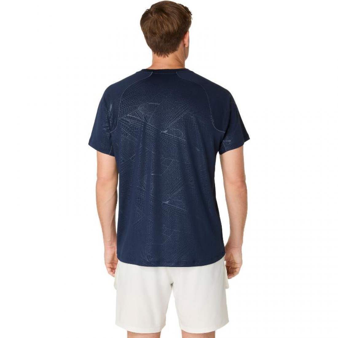 Camiseta Asics Game All Over Print SS Top Azul Medianoche