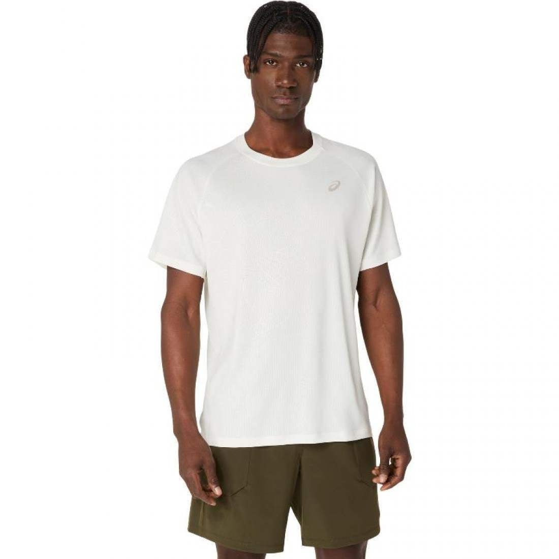 Camiseta Asics Game All Over Print SS Top Crema