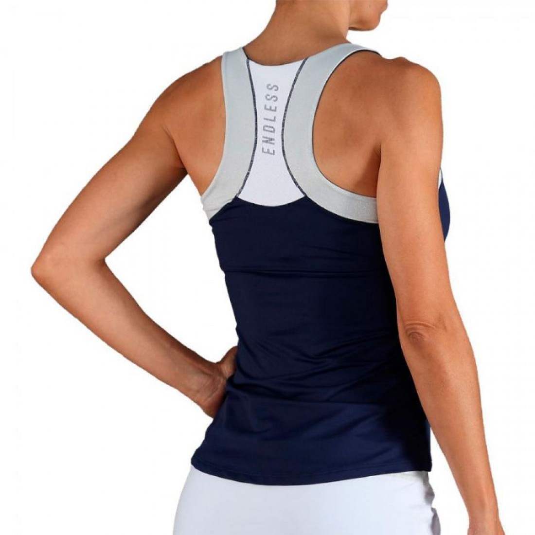 Camiseta Endless Race Azul Marino Plata