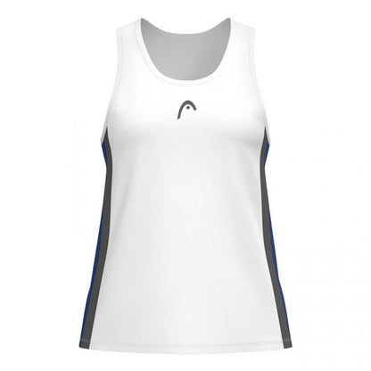 Camiseta Head Club 25 Tech Blanco Azul Royal Mujer