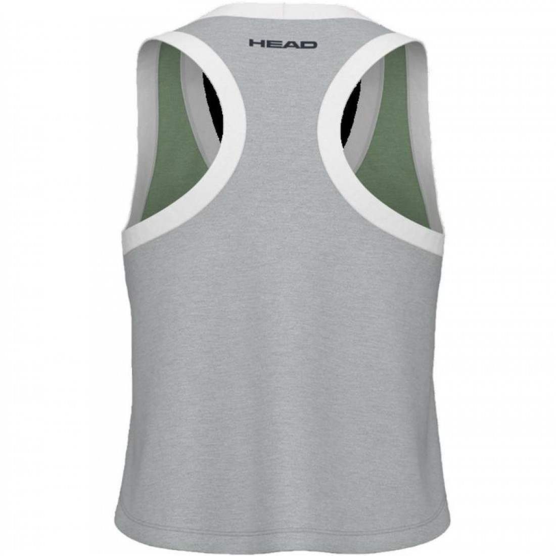 Camiseta Head Play Crop Top Verde Gris Mujer