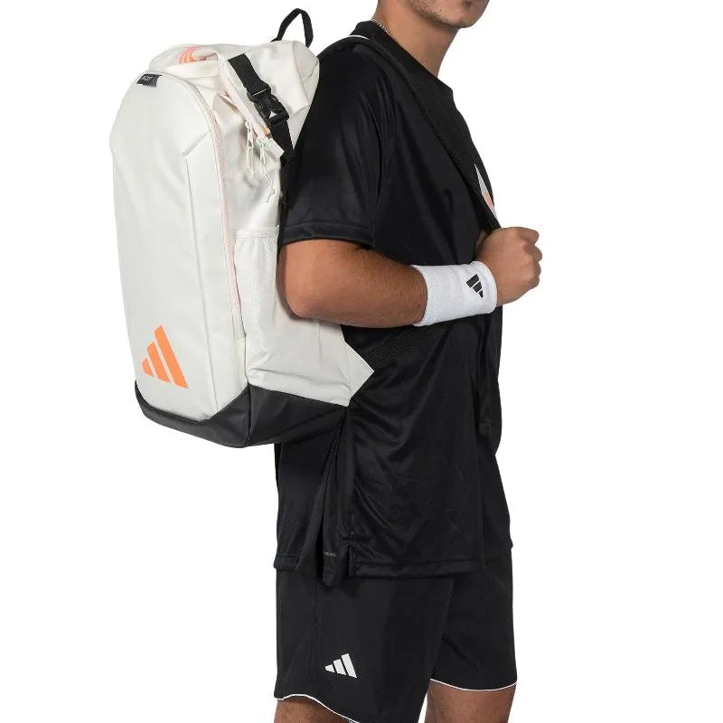 Mochila Adidas Multigame 3.5 Blanco Tiza Naranja - Image 4