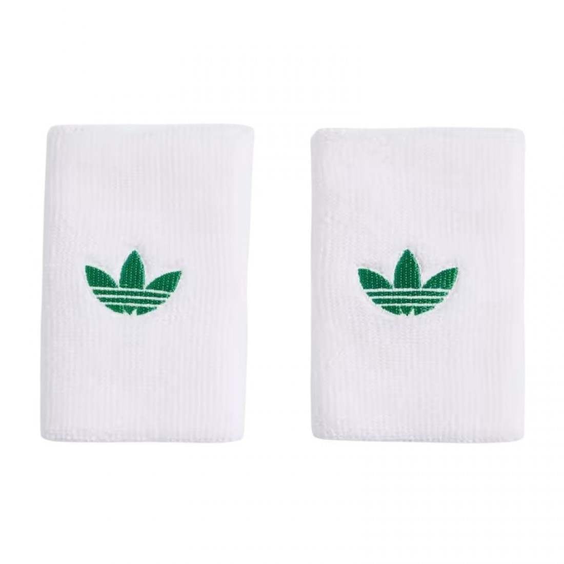 Muñequeras Adidas Originals Largas Blanco Verde 2 Unidades