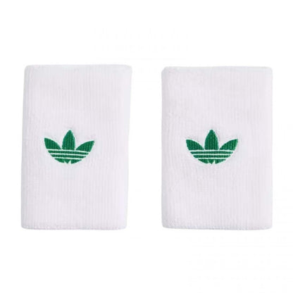 Muñequeras Adidas Originals Largas Blanco Verde 2 Unidades