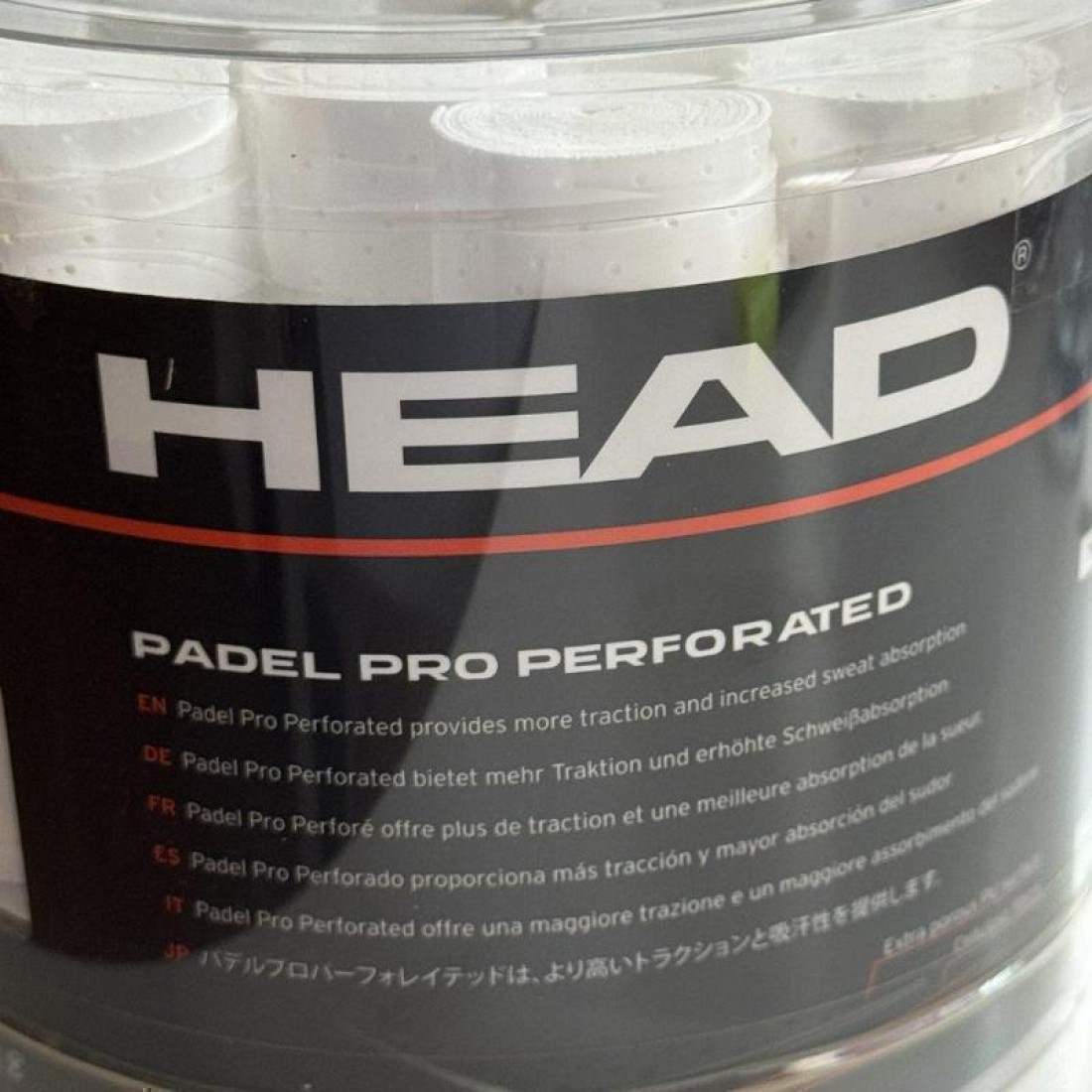Tambor Head Padel Pro Perforado Blanco 60 Overgrips
