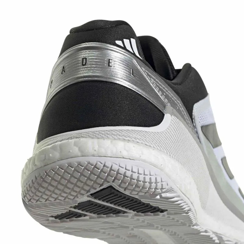 Adidas Crazyquick Boost Padel Blanc, Noir Argenté, Baskets - Image 8