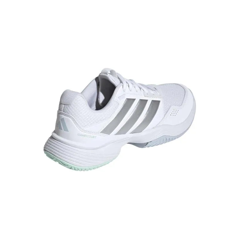 Adidas GameCourt 3 White Silver Women's Sneakers - Image 4