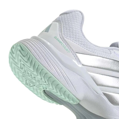Adidas GameCourt 3 White Silver Women's Sneakers - Image 5