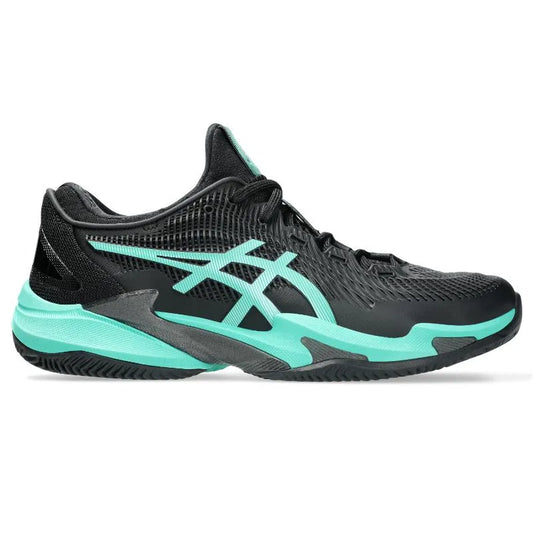 Baskets Asics Court FF 3 en terre battue noire turquoise - Image 1