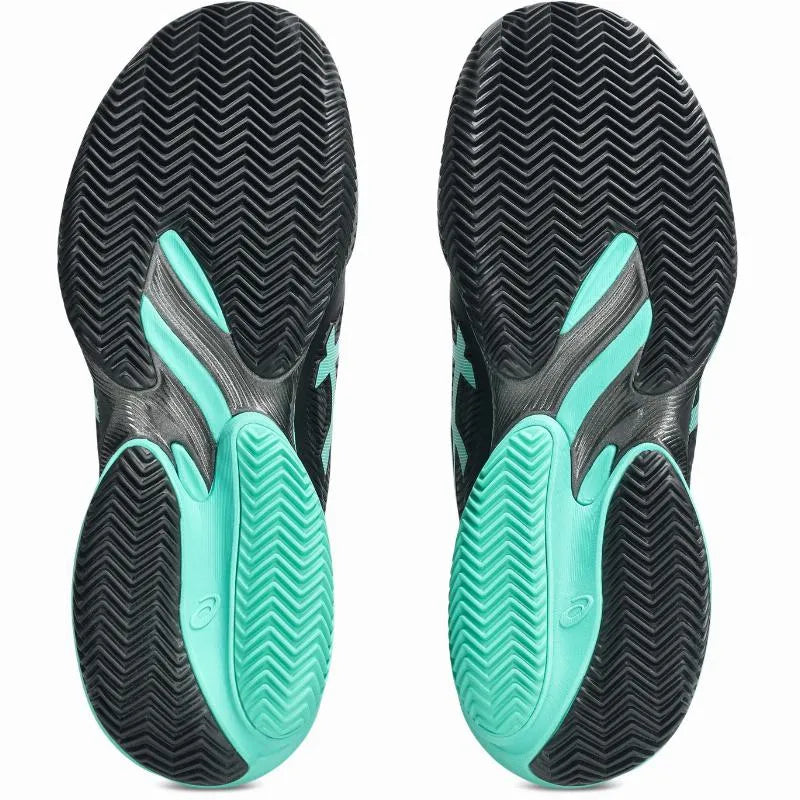 Baskets Asics Court FF 3 en terre battue noire turquoise - Image 2