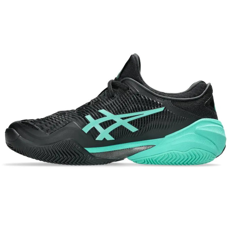 Baskets Asics Court FF 3 en terre battue noire turquoise - Image 3