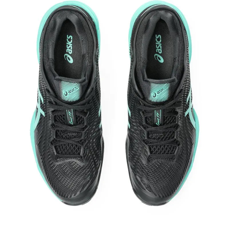 Baskets Asics Court FF 3 en terre battue noire turquoise - Image 5