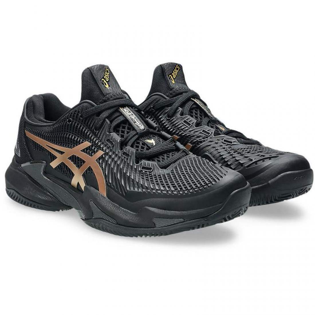 Zapatillas Asics Court FF 3 Novak Clay Night Energy Negro Oro