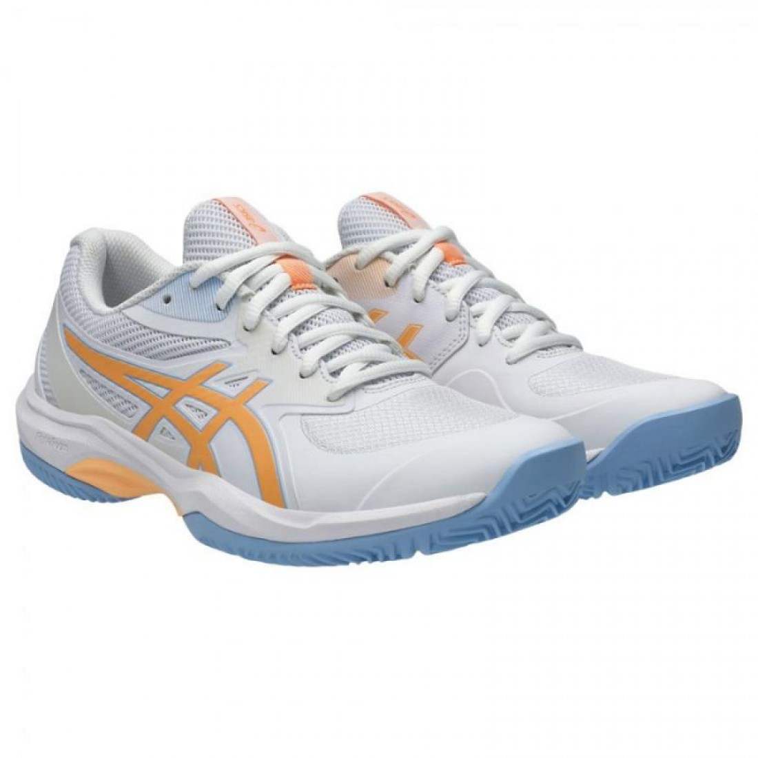 Zapatillas Asics Game FF Padel Blanco Naranja Mujer
