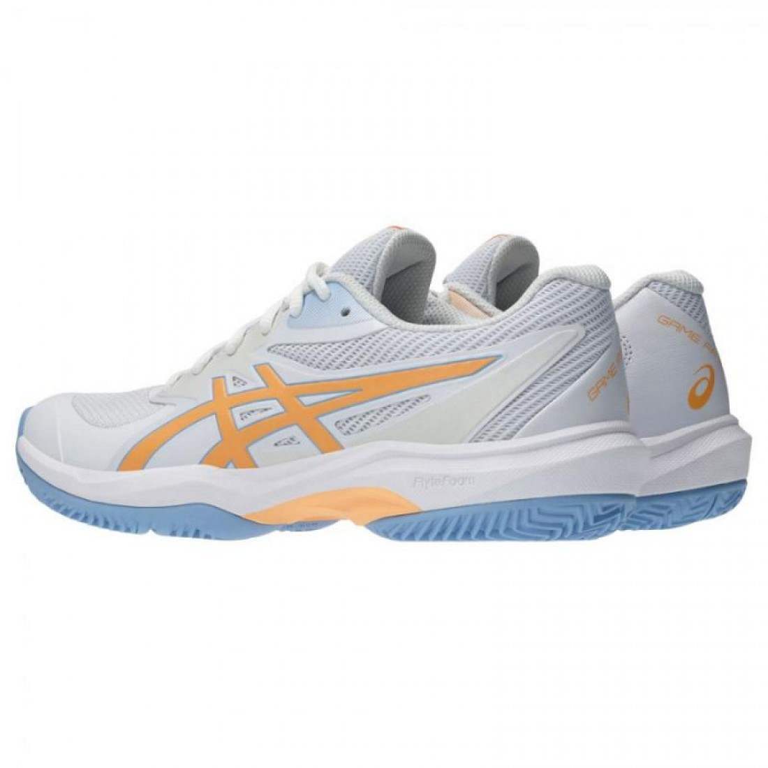 Zapatillas Asics Game FF Padel Blanco Naranja Mujer