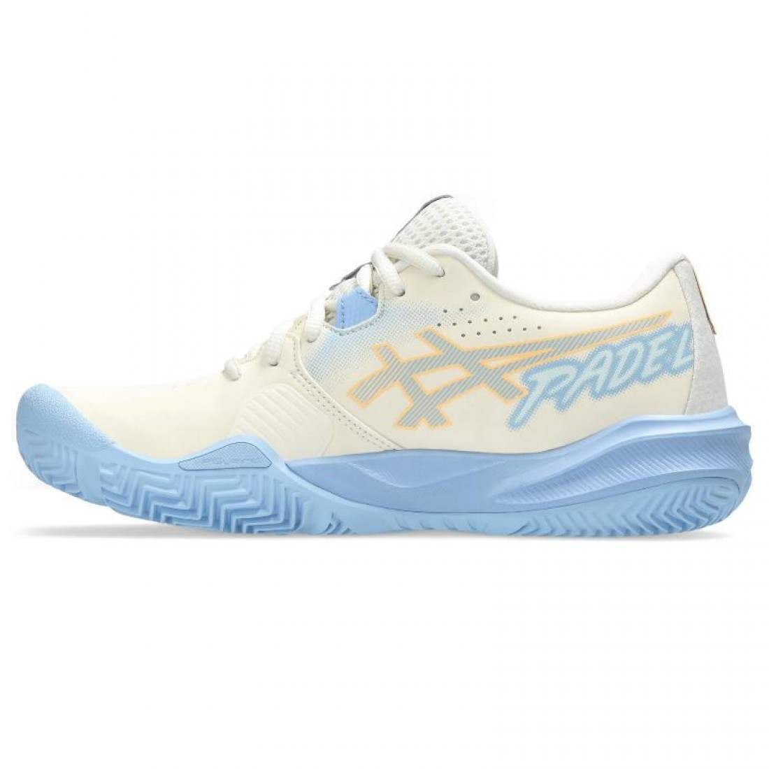 Zapatillas Asics Gel Challenger 15 Padel Crema Azul Stone Mujer