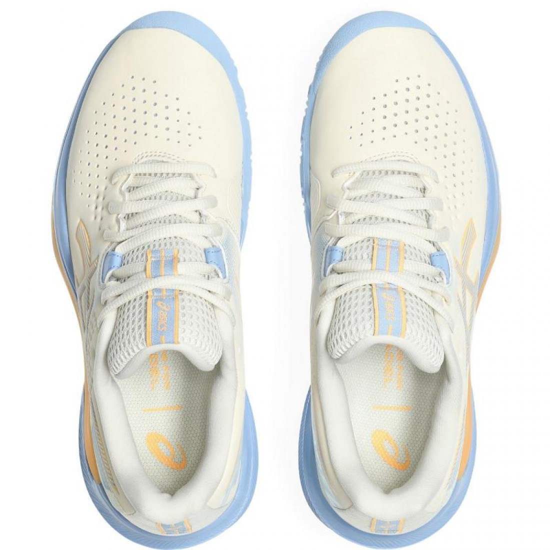 Zapatillas Asics Gel Challenger 15 Padel Crema Azul Stone Mujer