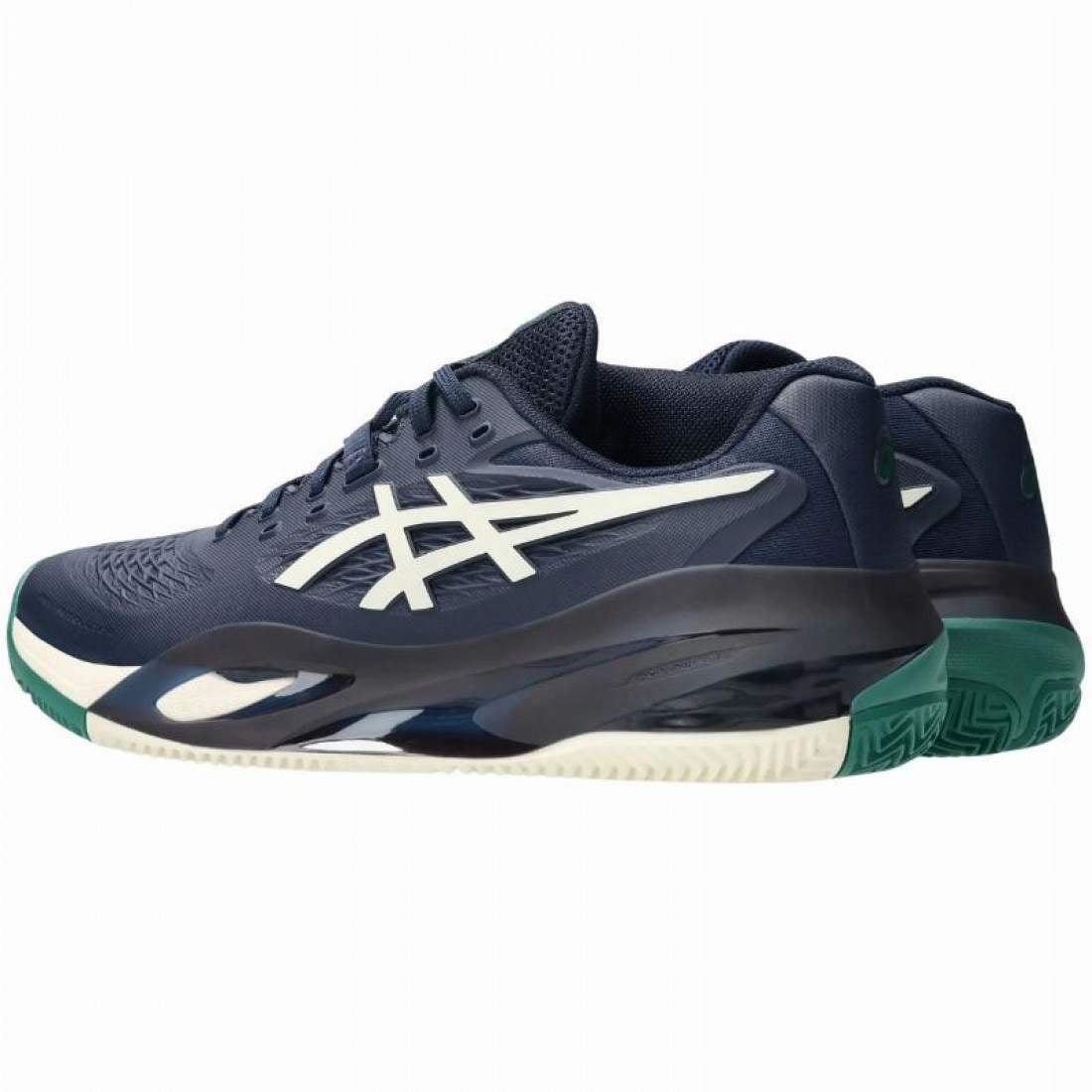 Zapatillas Asics Gel Resolution X Clay Azul Medianoche Crema