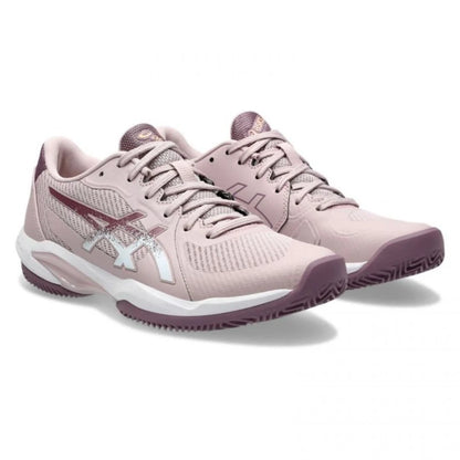 Baskets Femme Asics Solution Swift FF 2 TERRE BATTUE Rose Blanc