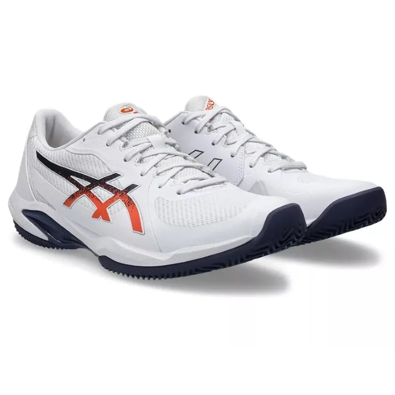 Asics Solution Swift FF 2 TERRE BATTUE Blanc Bleu Orange Baskets - Image 4