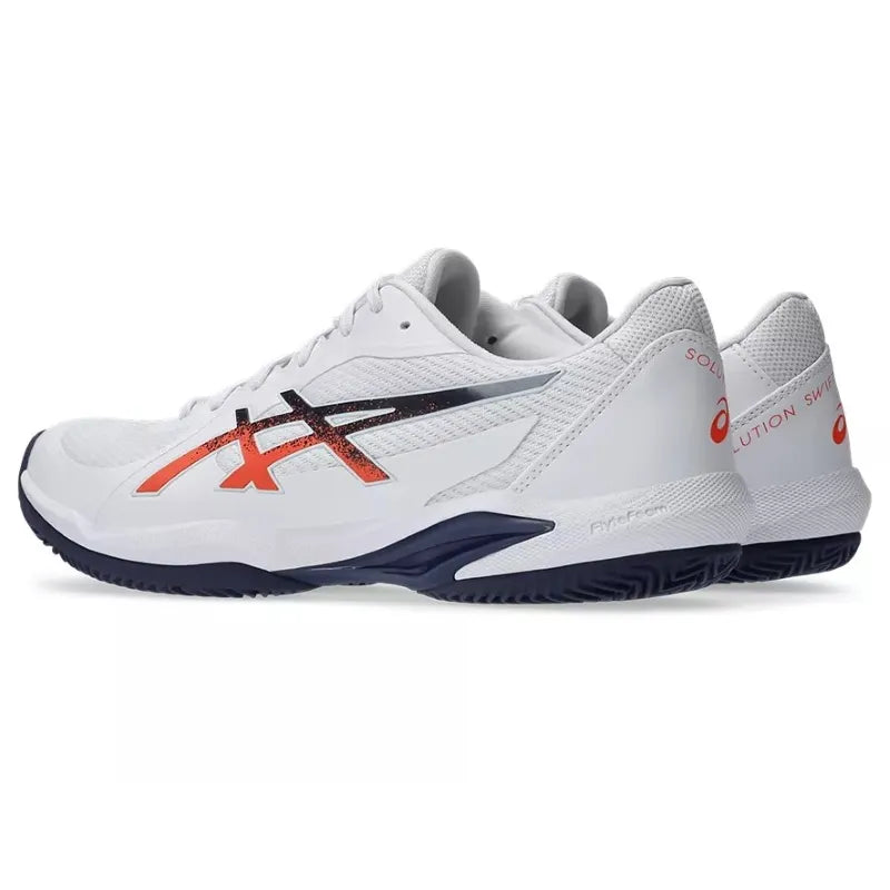 Asics Solution Swift FF 2 TERRE BATTUE Blanc Bleu Orange Baskets - Image 5