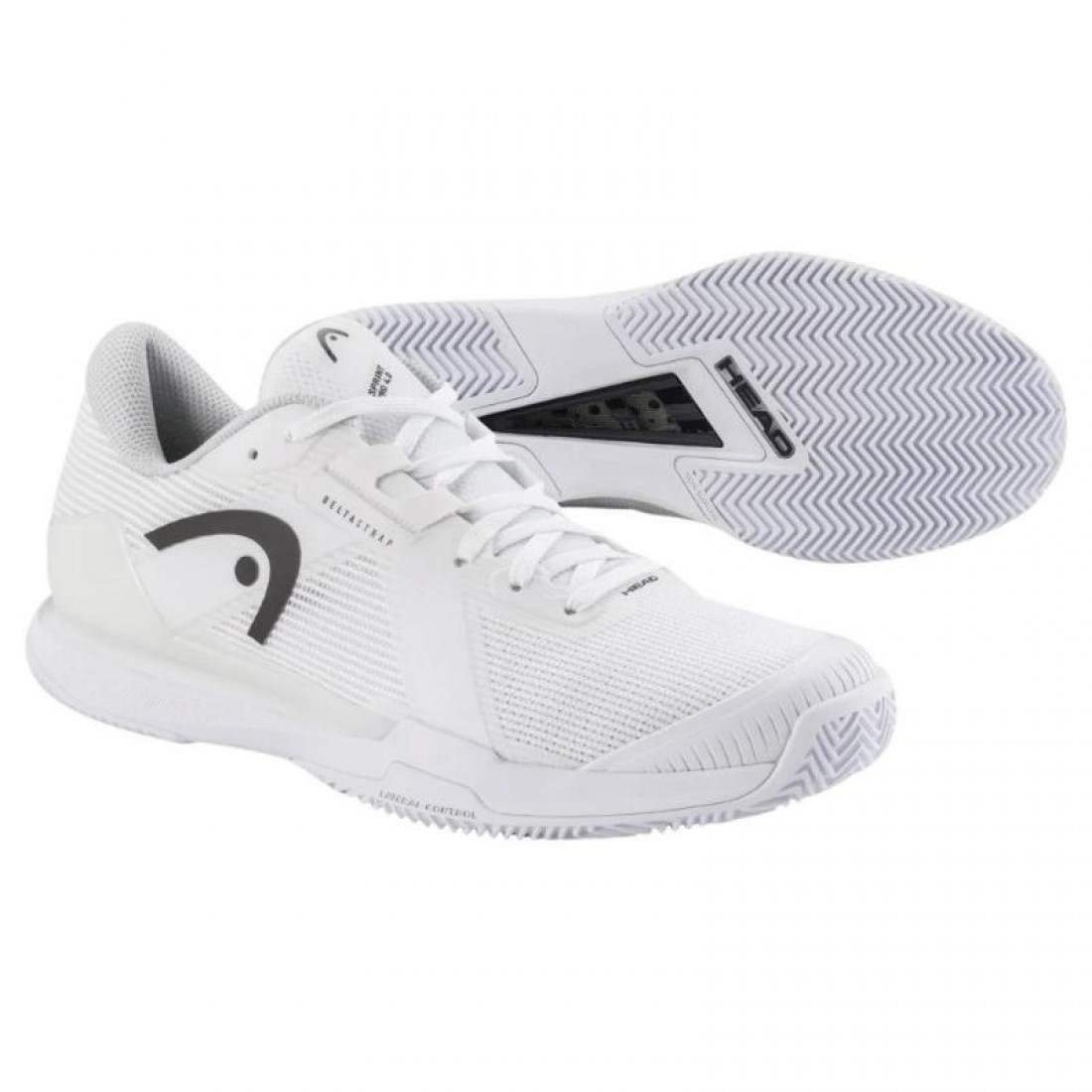 Sneakers Head Sprint Pro 4.0 TERRE BATTUE Blanc Noir