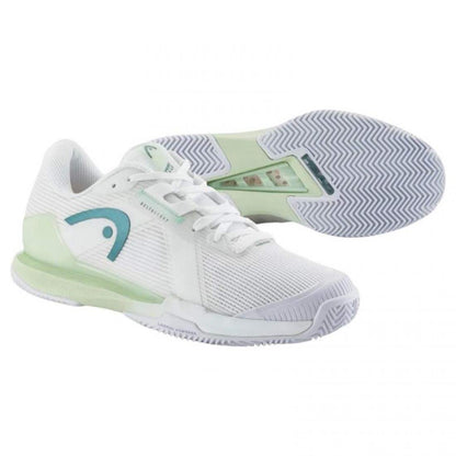 Zapatillas Asics Head Sprint Pro 4.0 Clay White Light Green Women''s Sneakers