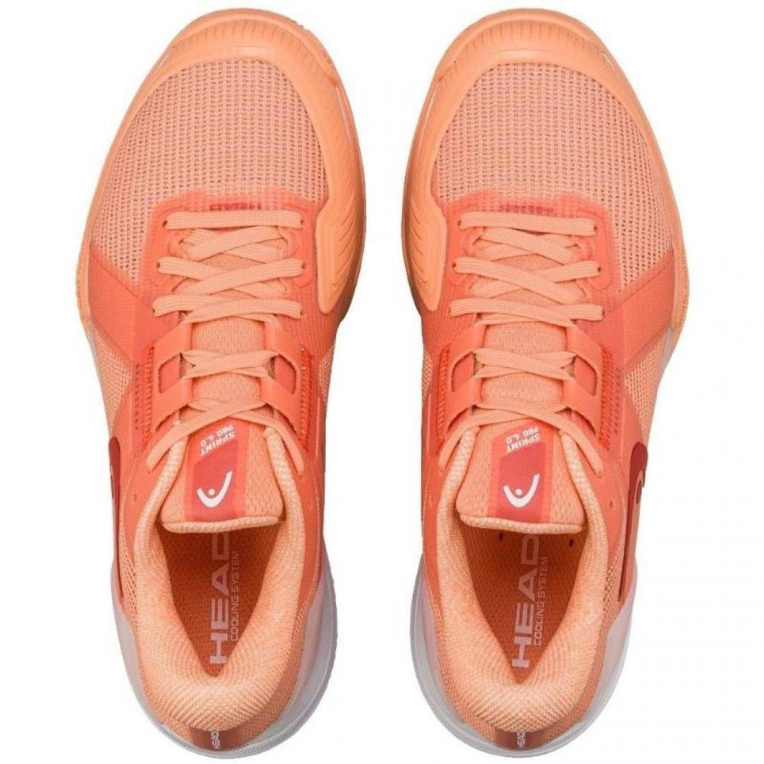Baskets Femme Head Sprint Pro 4.0 Clay Coral White