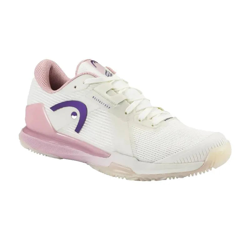 Head Sprint Pro 4.0 Padel Baskets Blanches Rose Femmes - Image 1